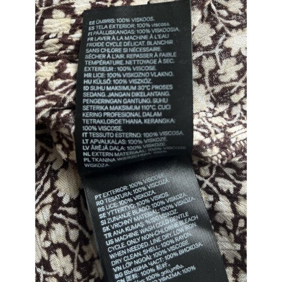 H&M Brown & Ivory Floral V-Neck Blouse Size 4 - Picture 6 of 6